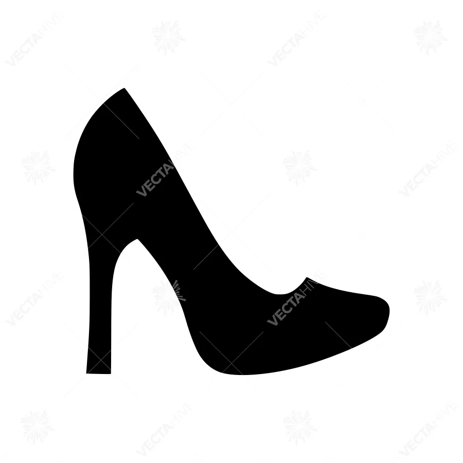Black High Heel Shoe Silhouette Icon