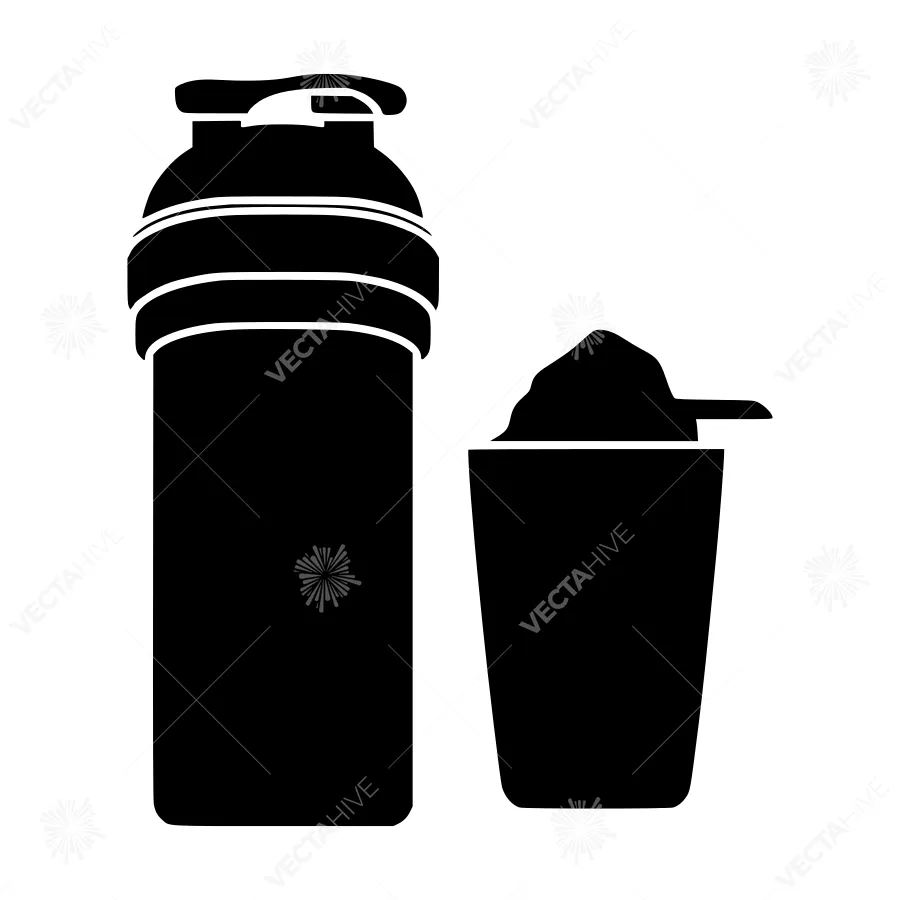 Black Smoothie Shaker & Cup Silhouette