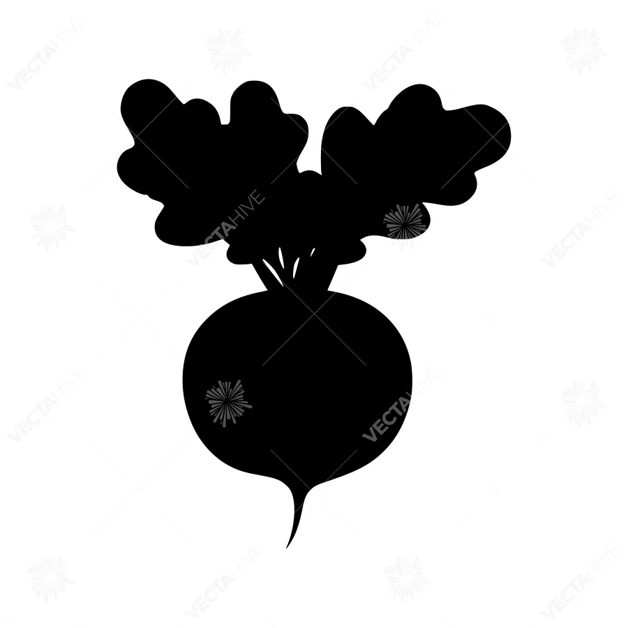Black Radish Silhouette Vector Icon