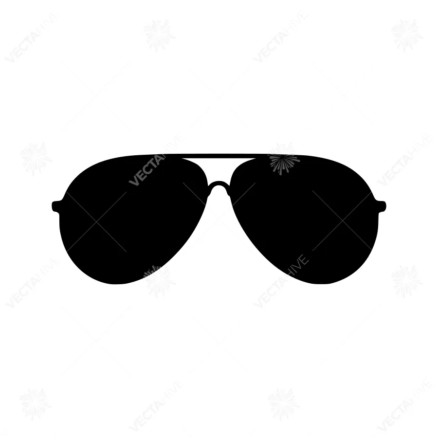 Black Aviator Sunglasses Silhouette
