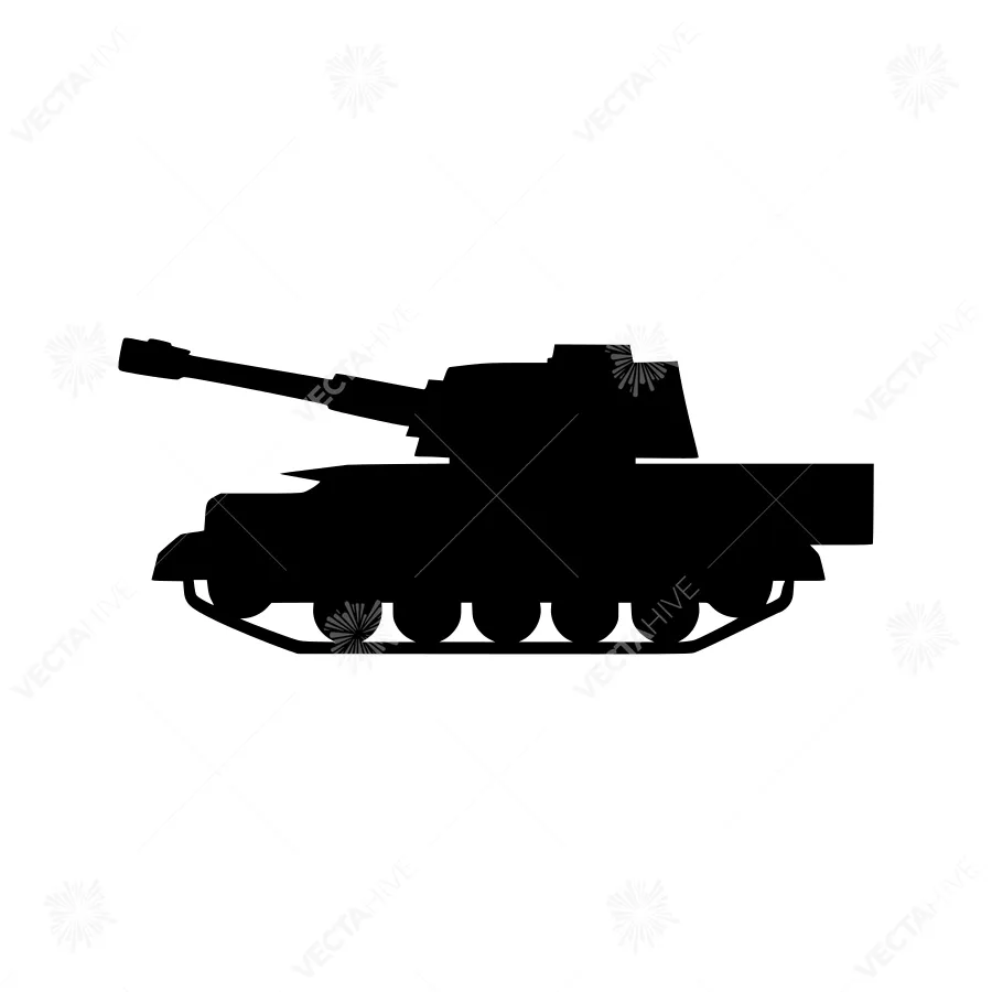 Black Tank Silhouette Vector Icon