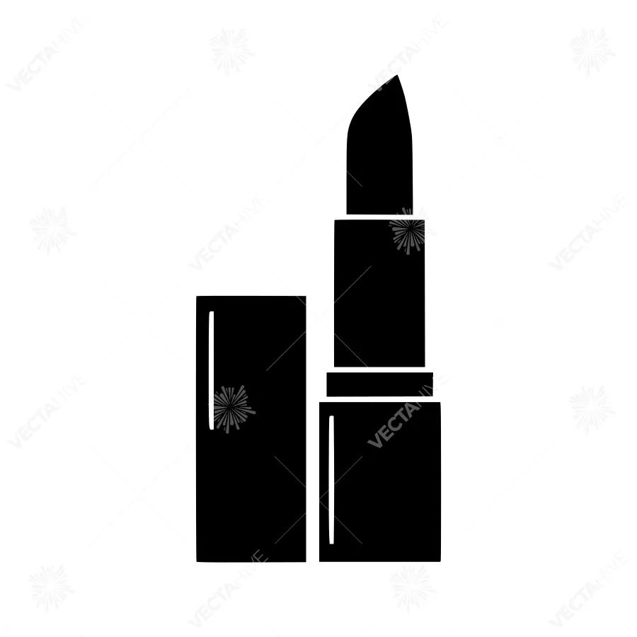Black Lipstick Icon - Cosmetic Illustration