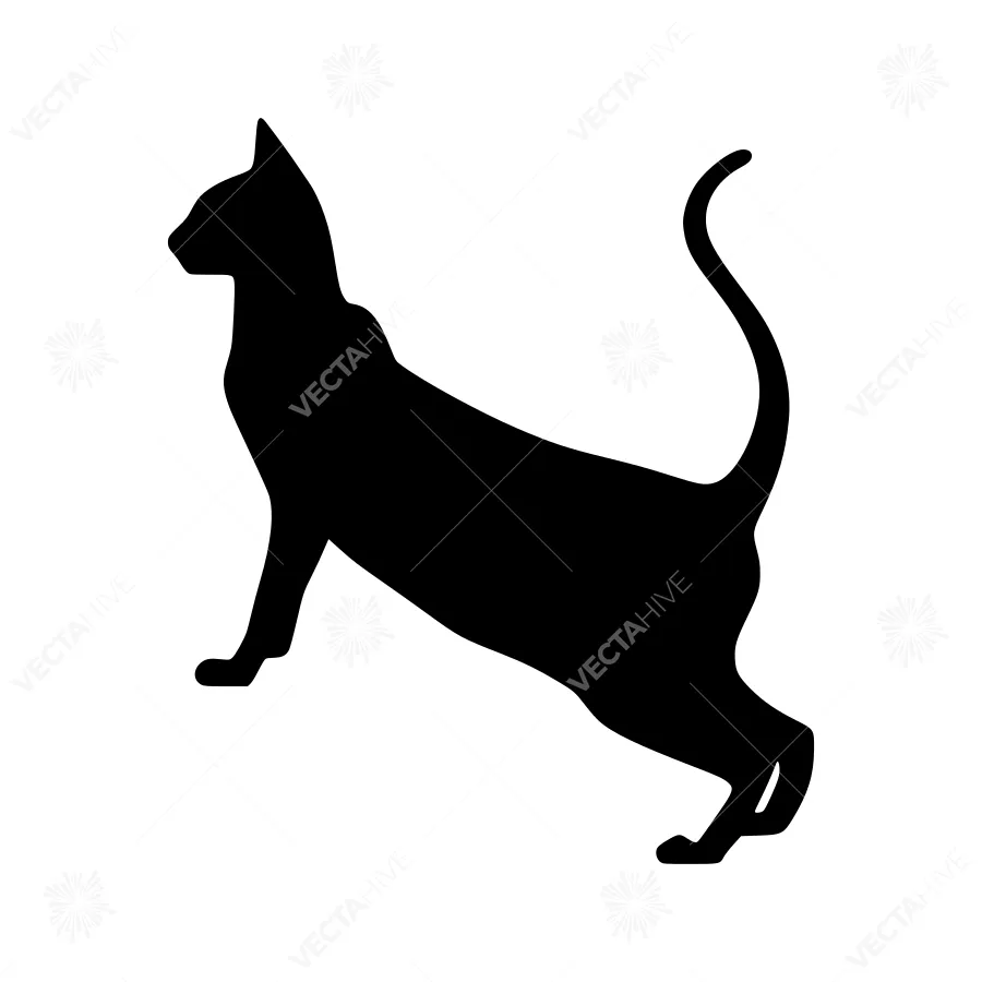 Black Cat Silhouette Vector Graphic