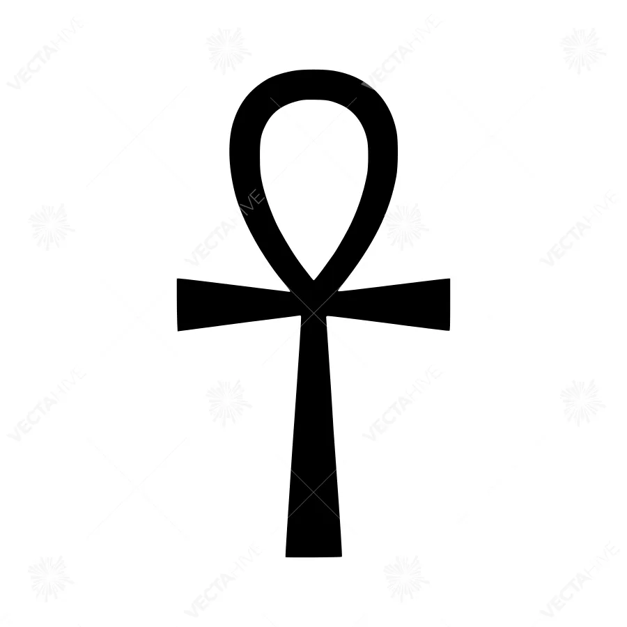 Ankh Symbol - Black Outline Icon