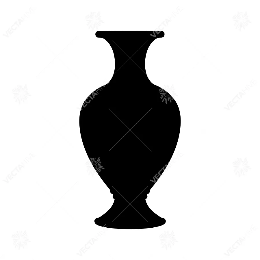 Black Vase Silhouette Vector Icon