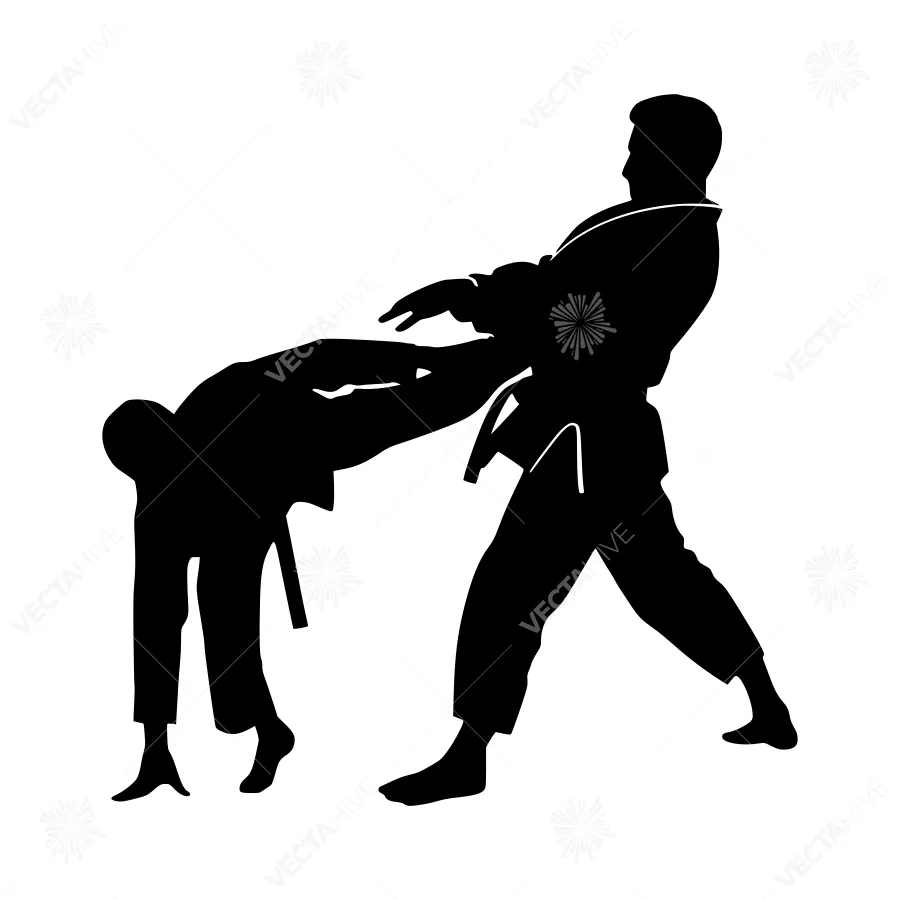 Karate Kick Silhouette - Martial Arts Vector