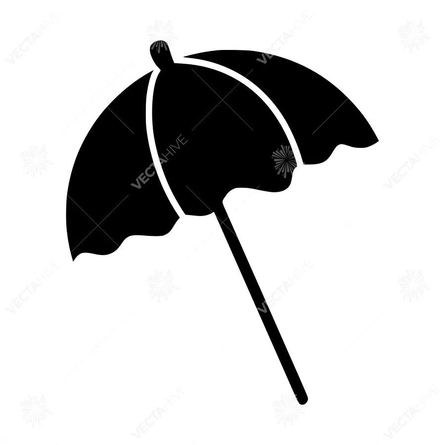 Umbrella Icon - Simple Black Silhouette