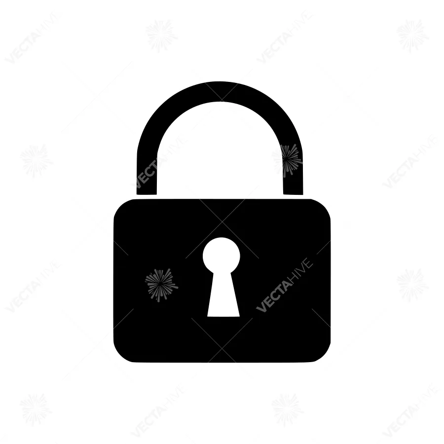 Black Lock Icon - Security Symbol