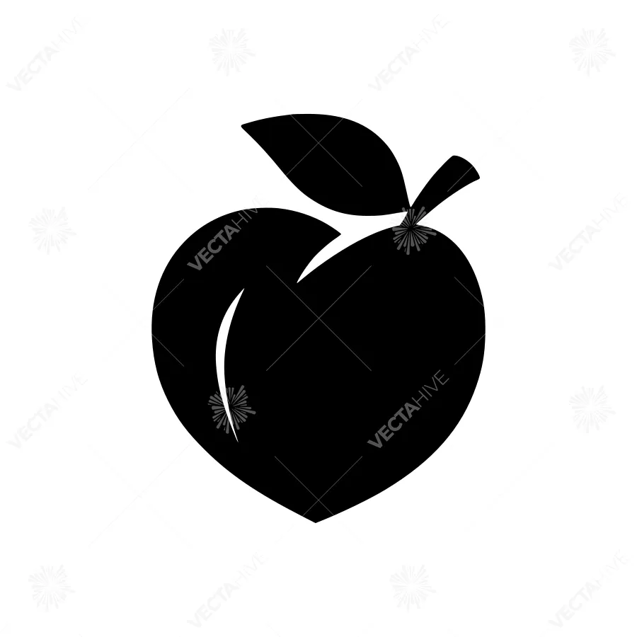 Apple Icon - Simple Black Silhouette