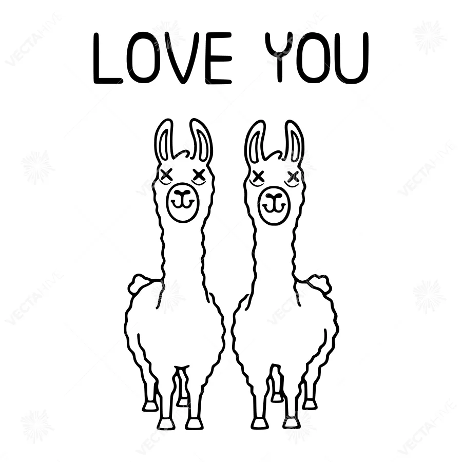 Cute Llamas Love You Graphic