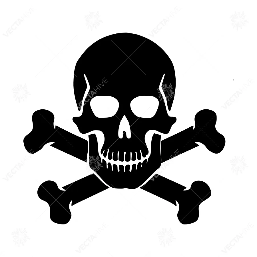 Skull and Crossbones Icon - Vector Graphic