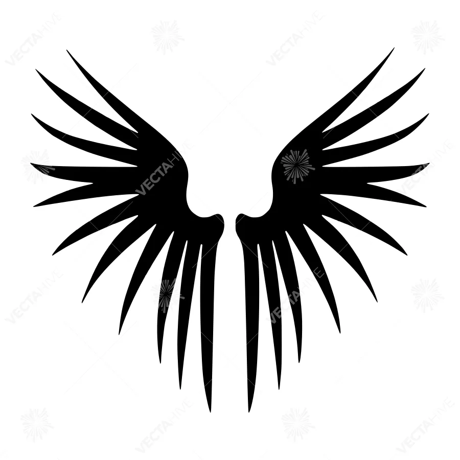 Black Wings Silhouette - Minimalist Design