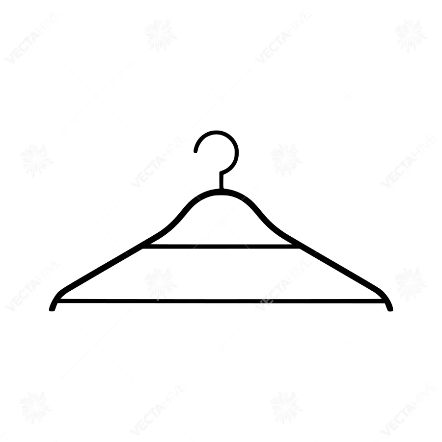 Simple Hanger Icon - Line Art Illustration