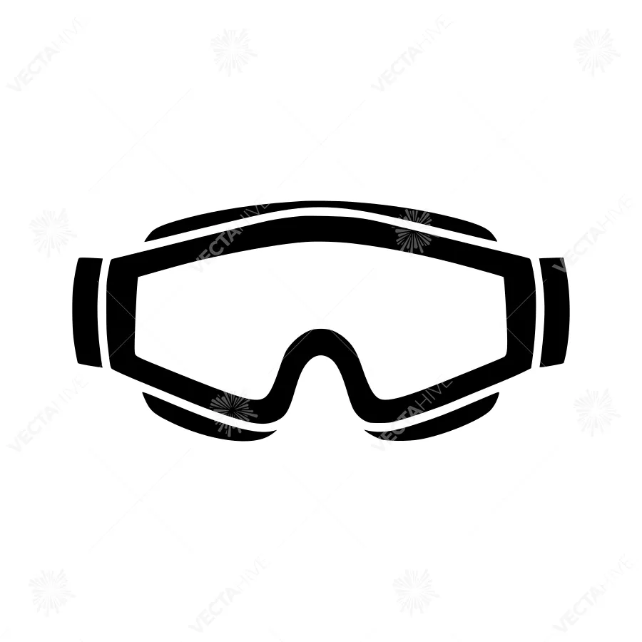 Black Ski Goggles Icon - Vector Illustration