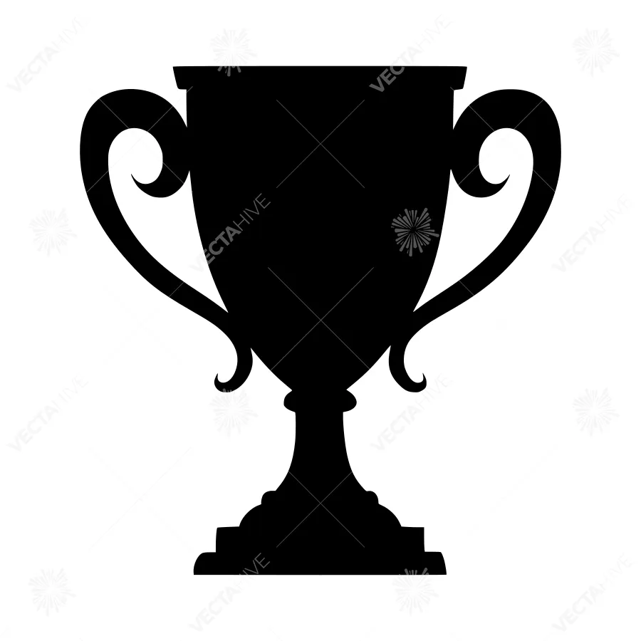 Black Trophy Icon - Vector Illustration