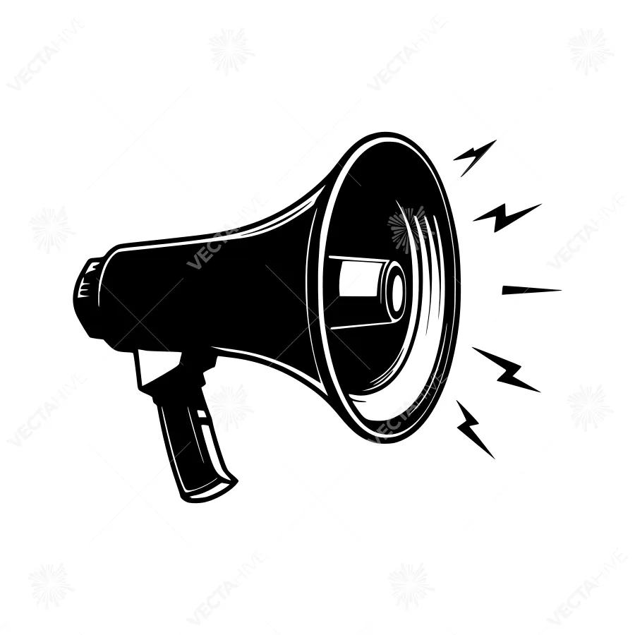 Black Megaphone Illustration - Vector Graphic