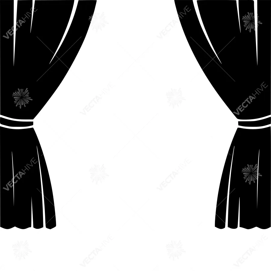 Black Curtains Silhouette - Minimalist Design