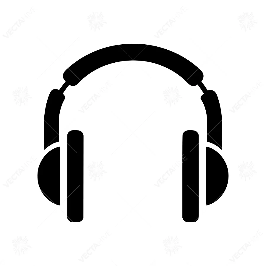 Black Headphones Icon - Simple Vector Illustration