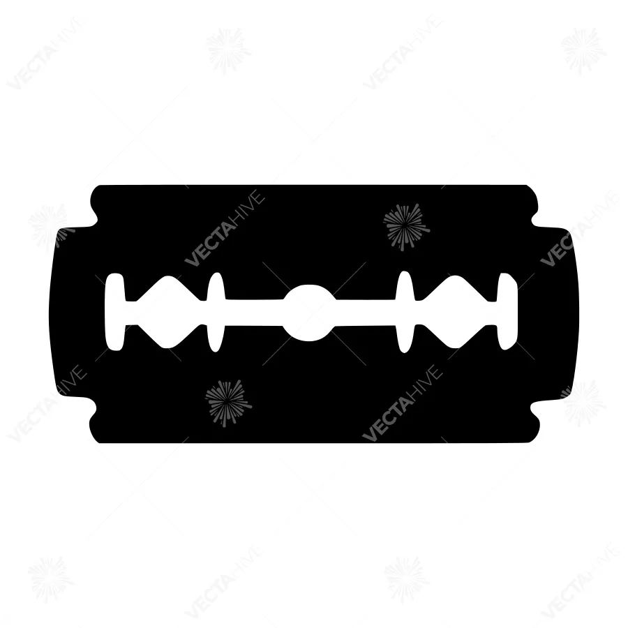 Razor Blade Silhouette - Minimalist Vector