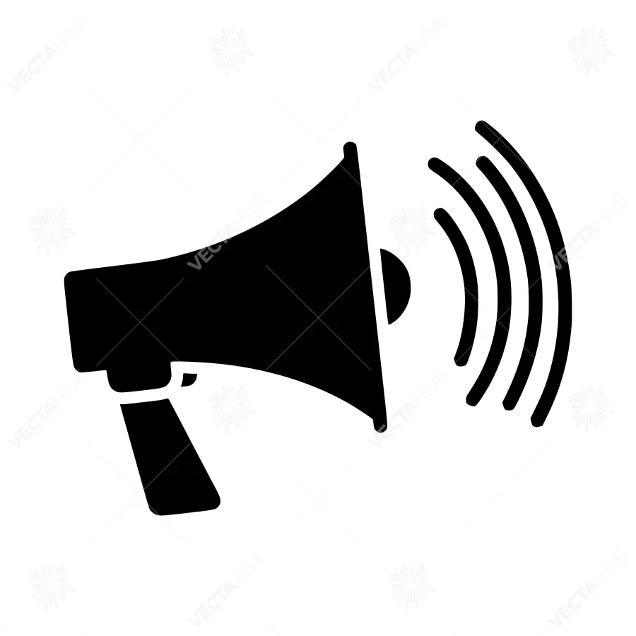 Black Megaphone Icon - Announcement Vector