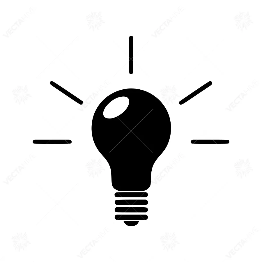 Black Lightbulb Icon - Idea & Innovation