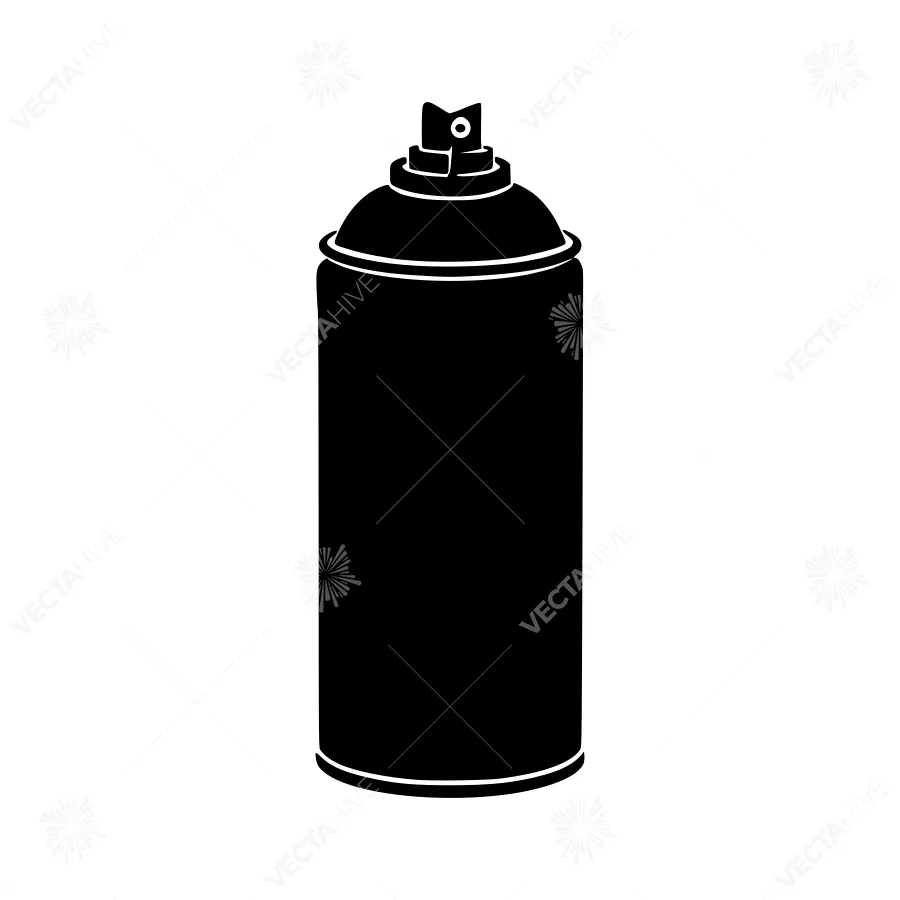 Spray Paint Can Silhouette - Black & White Graphic