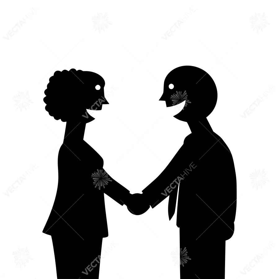 Silhouette Handshake Agreement Vector