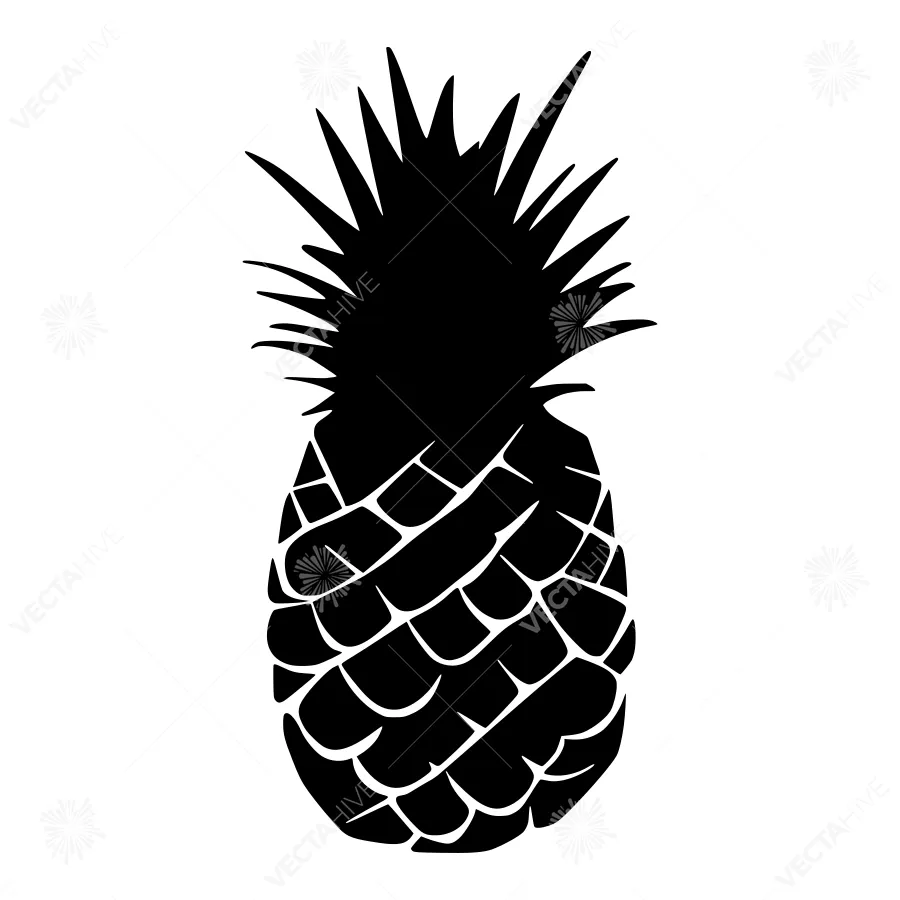 Black Pineapple Silhouette Vector