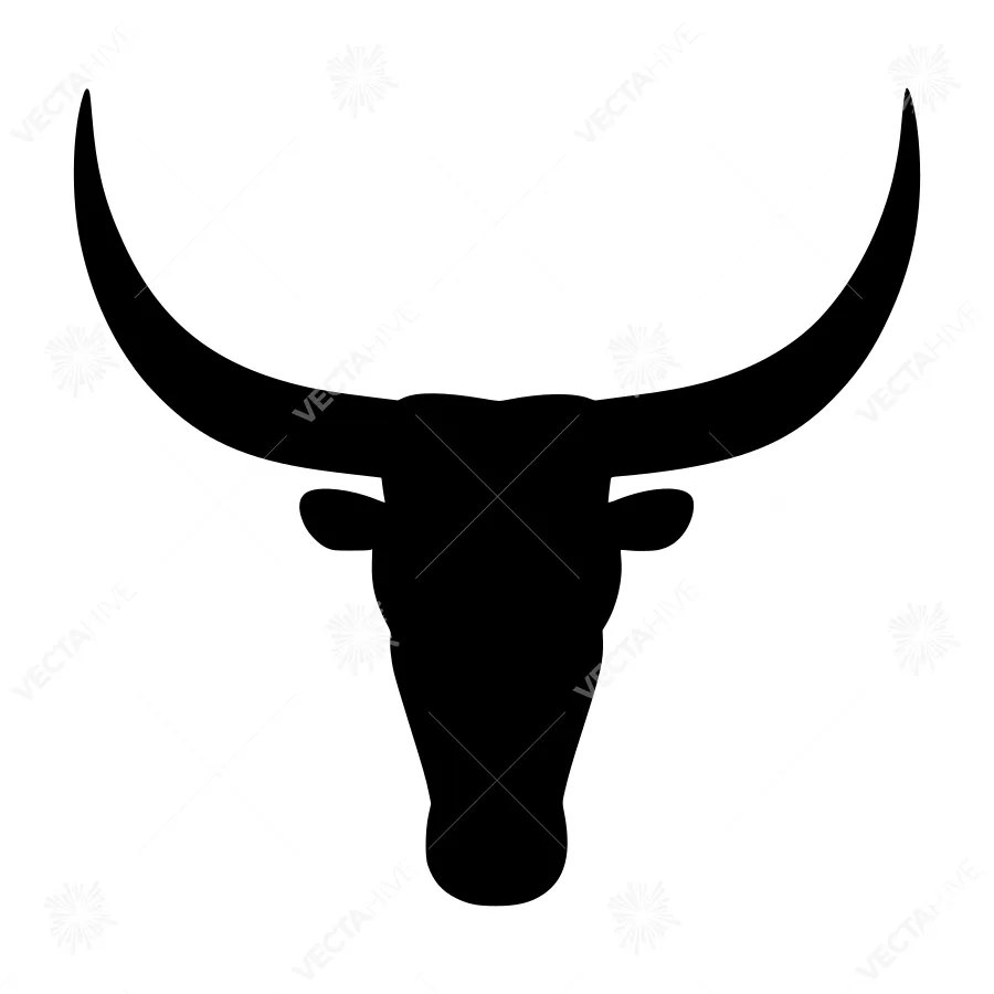 Black Bull Head Silhouette Vector Icon