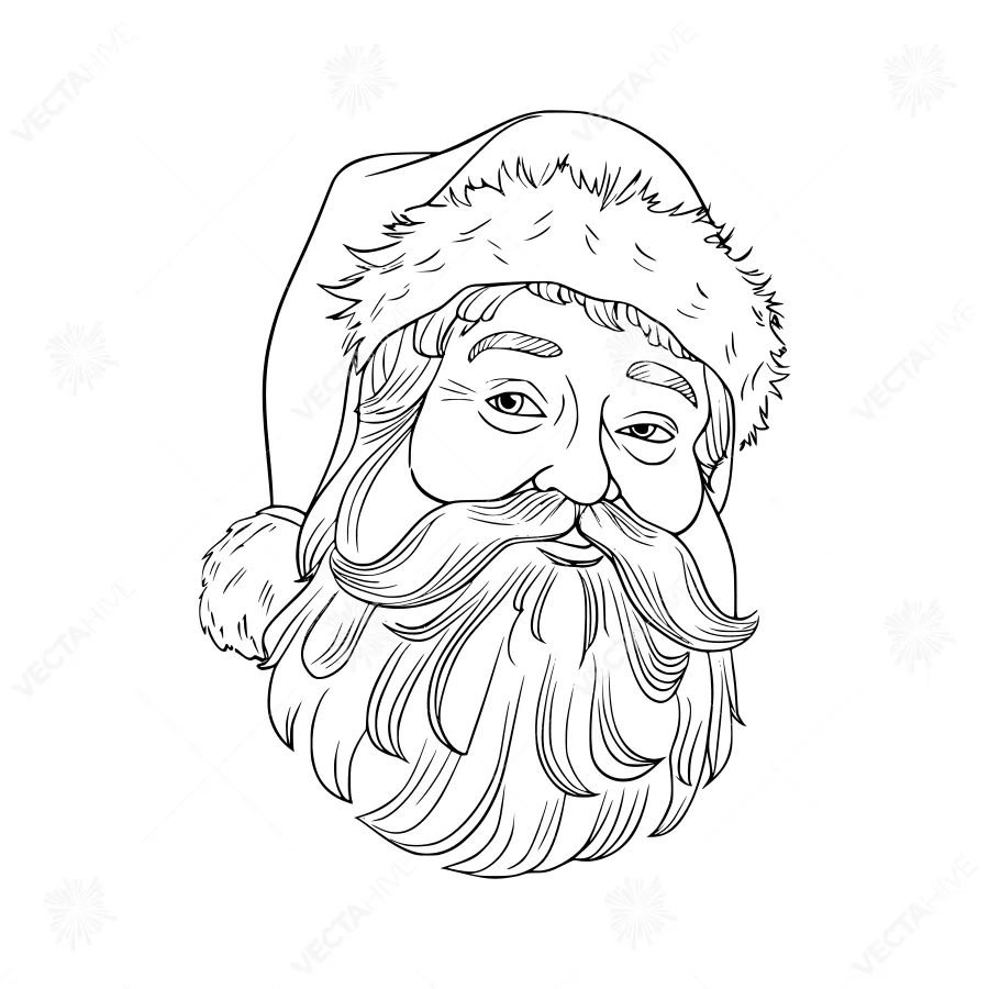 Santa Claus Line Art Illustration