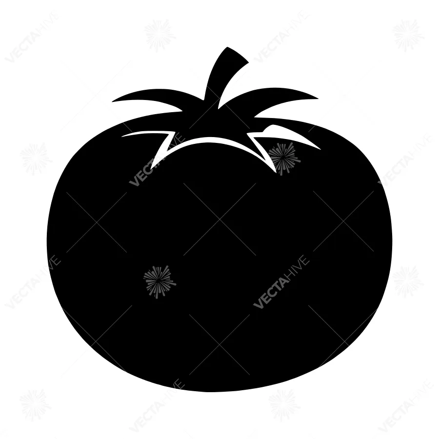 Tomato Icon - Simple Black Silhouette