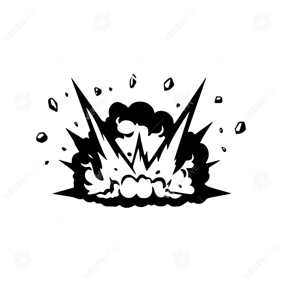 Black Explosion Burst Graphic Vector Illustration