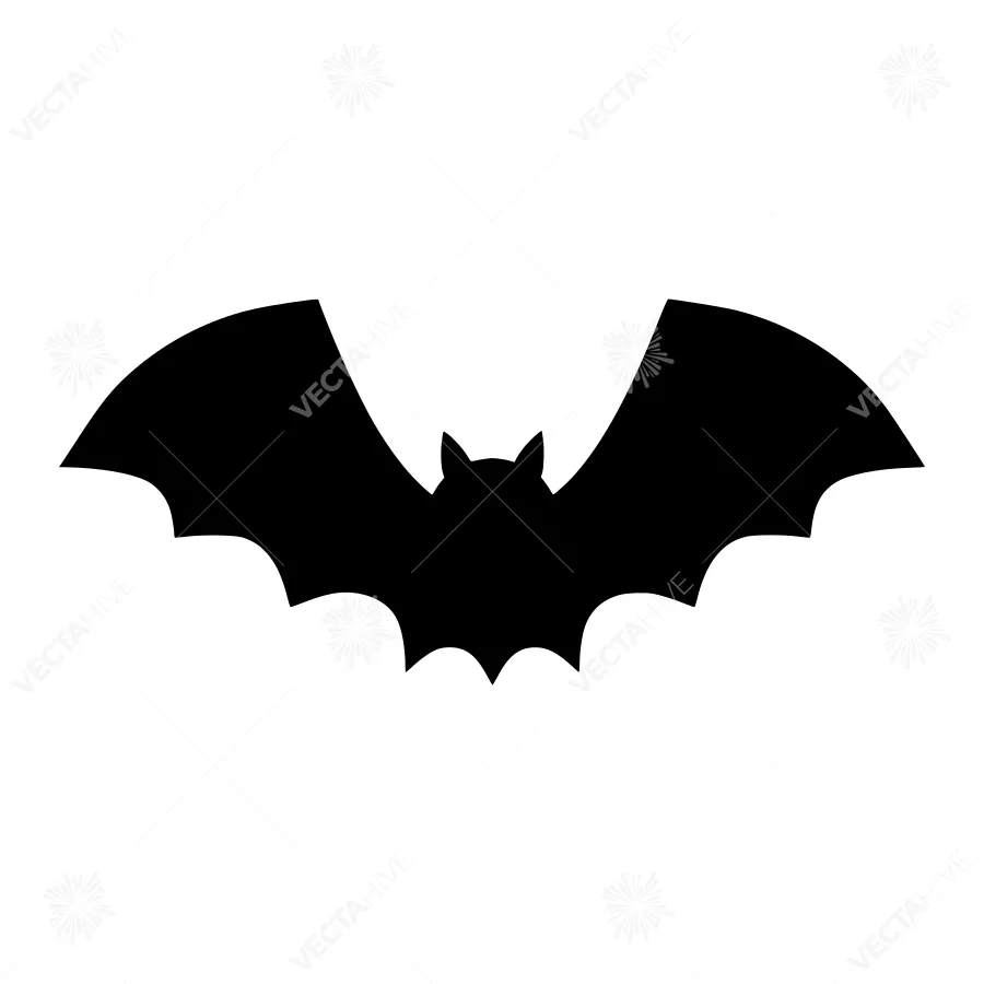 Black Bat Silhouette Vector Icon