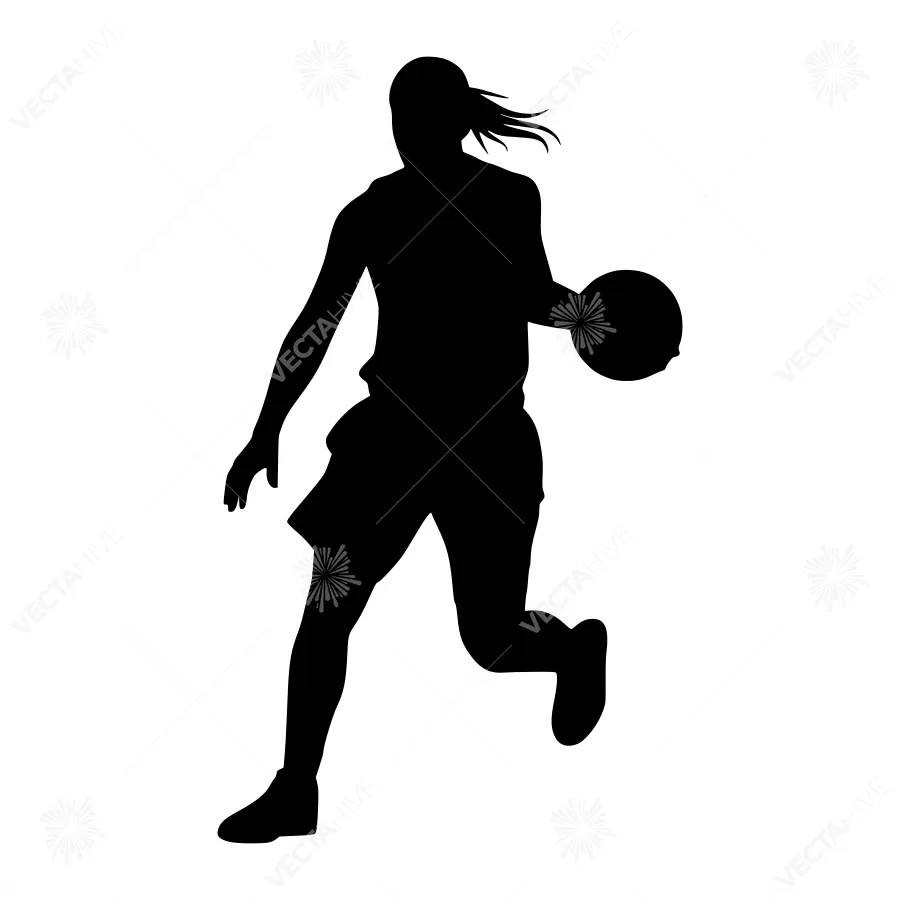 Silhouette Basketball Player Running