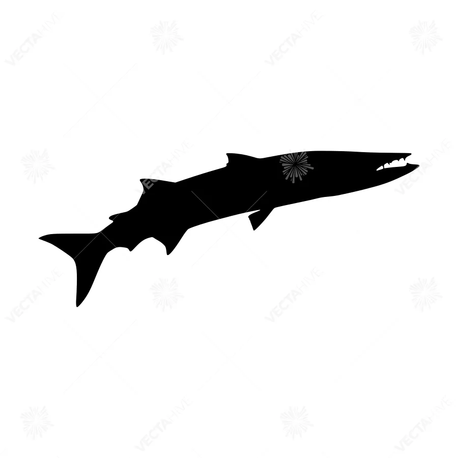 Black Fish Silhouette Vector Graphic