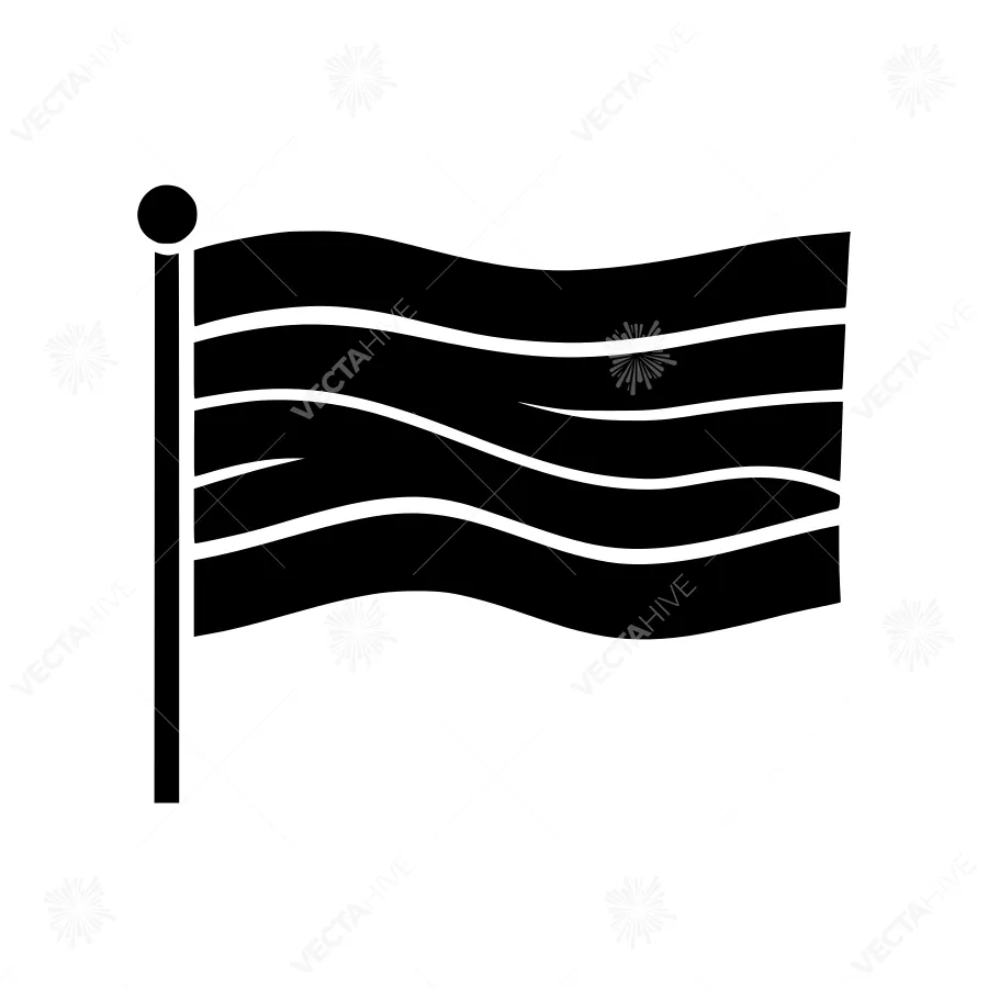 Black Flag Icon - Vector Illustration