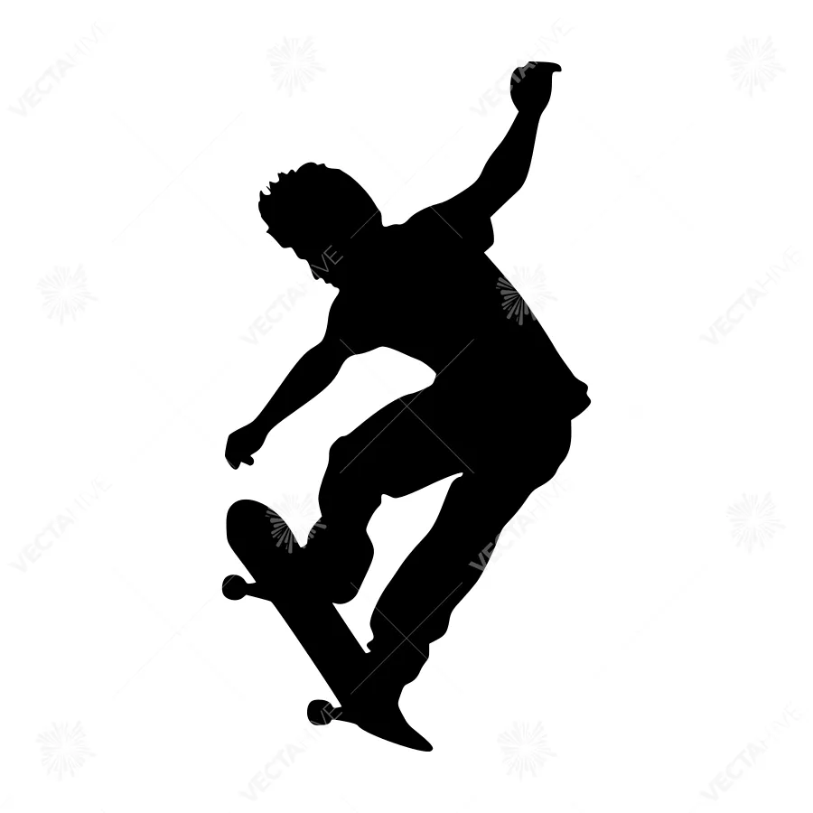 Skateboarder Silhouette - Dynamic Action