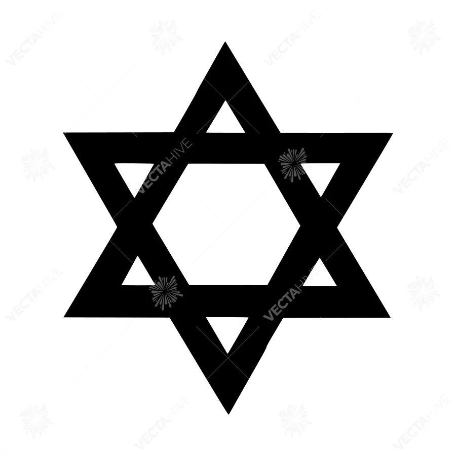 Black Star of David Icon - Vector Illustration