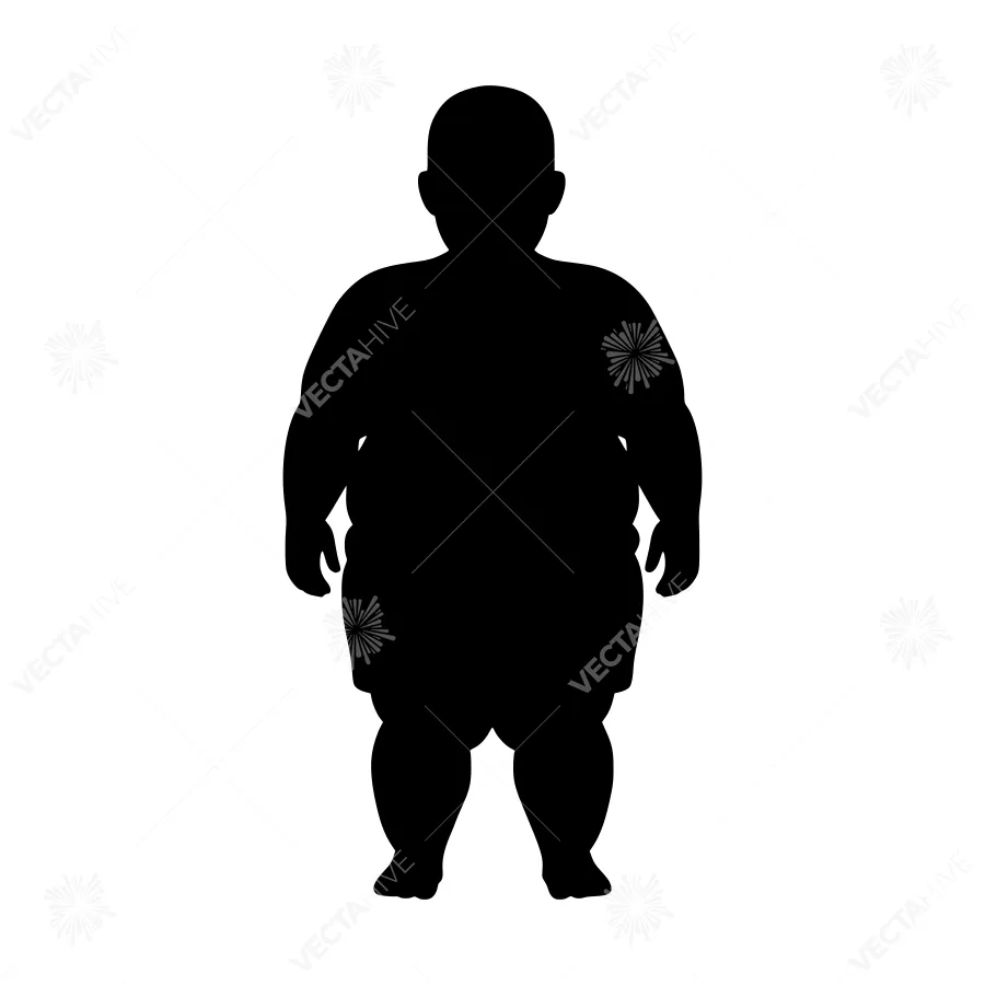 Silhouette of a Large Man - Black Outline