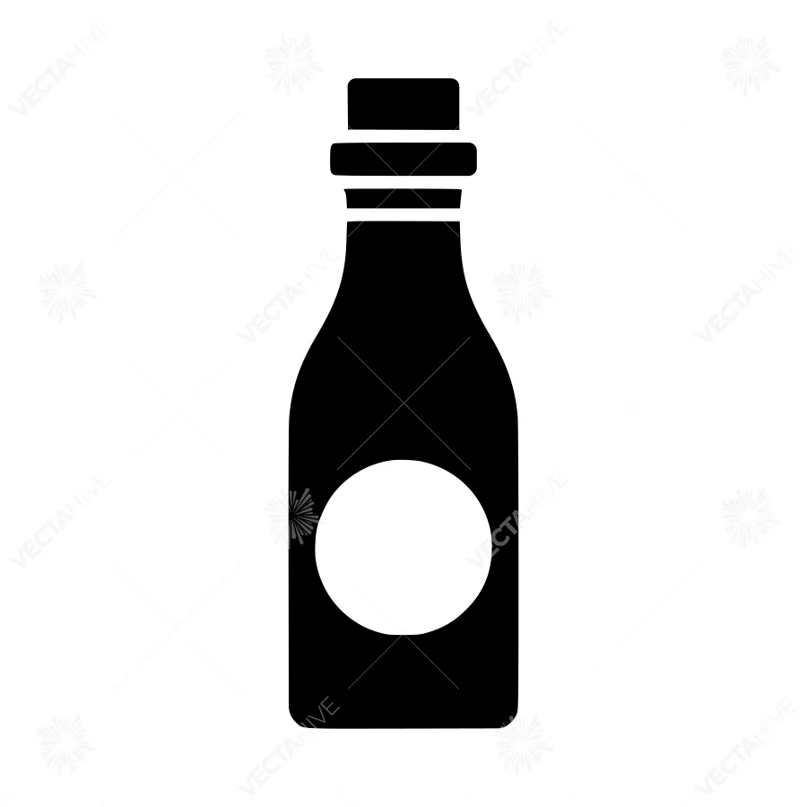 Bottle Icon - Simple Black Silhouette