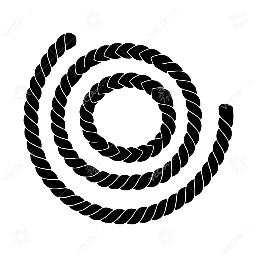 Black Rope Spiral Vector Graphic