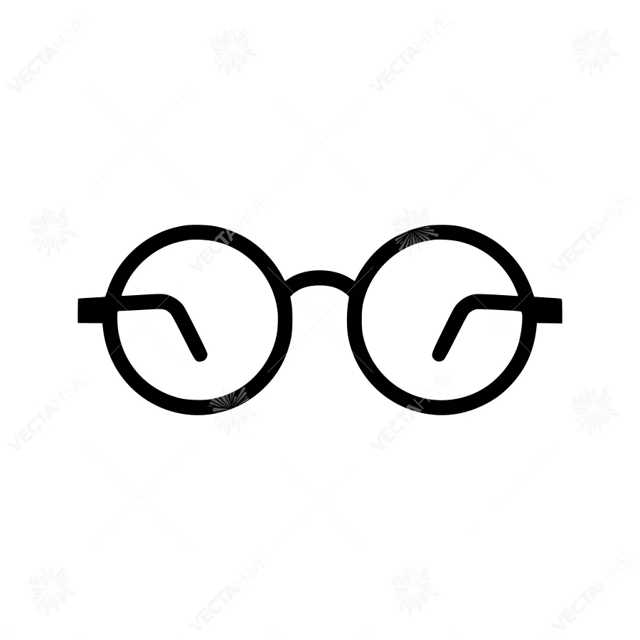 Minimalist Black Glasses Icon