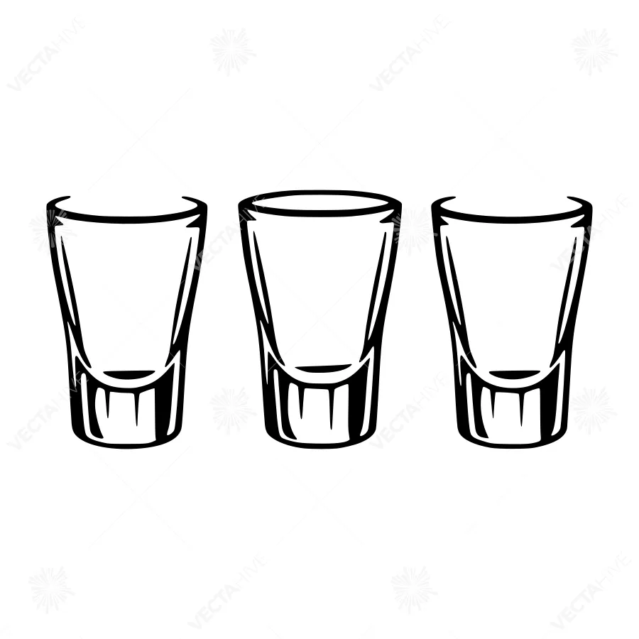 Shot Glasses - Black Silhouette Trio