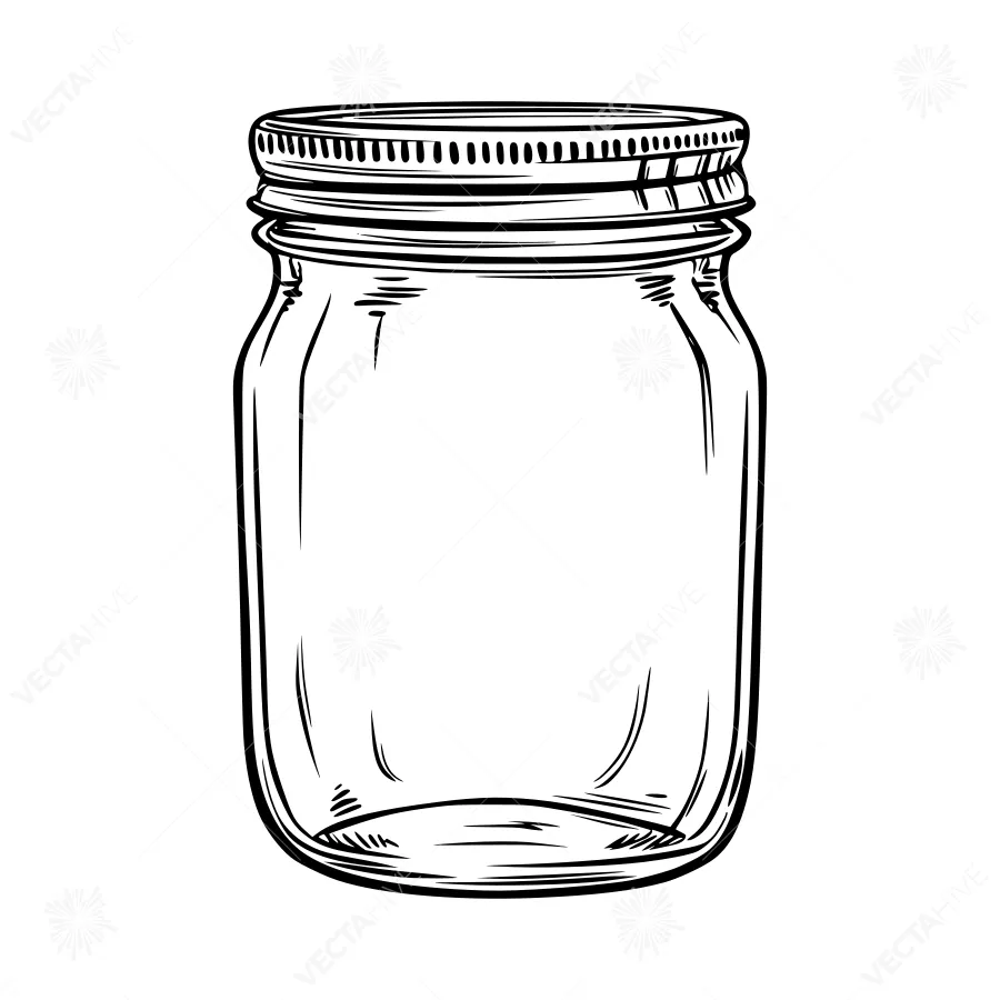 Vintage Jar Illustration - Sketch Style