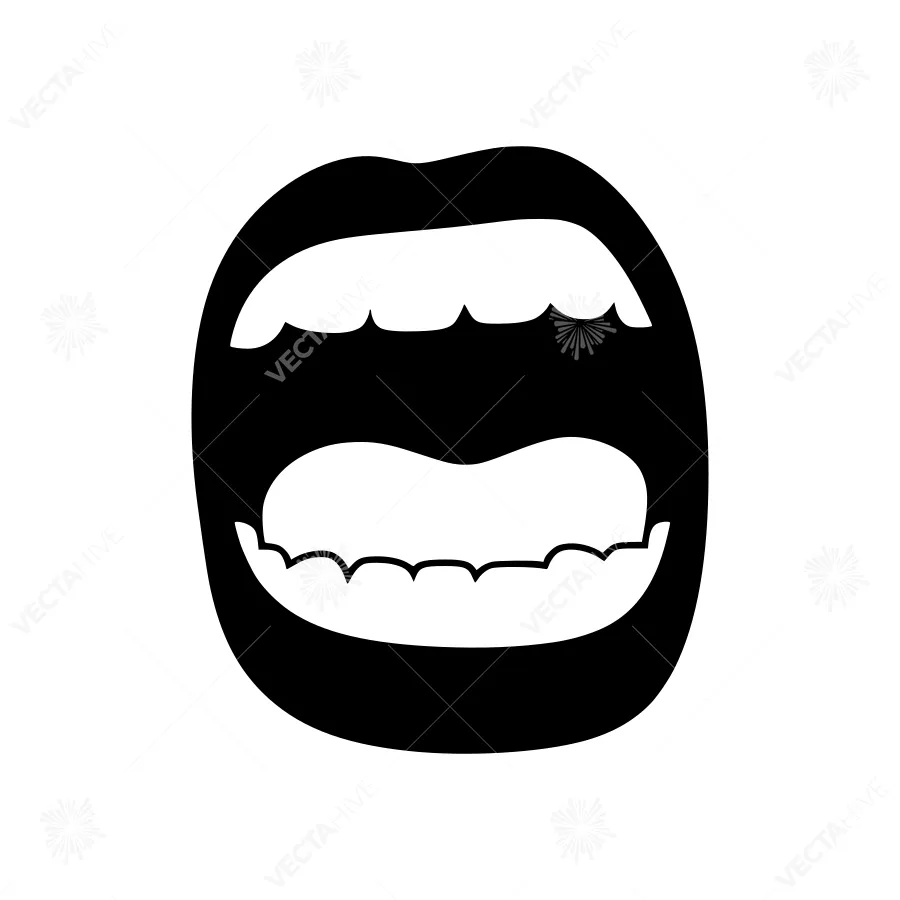 Black Mouth Icon - Minimalist Speech Bubble