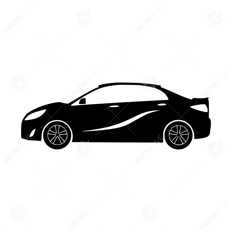 Black Car Silhouette Vector Illustration