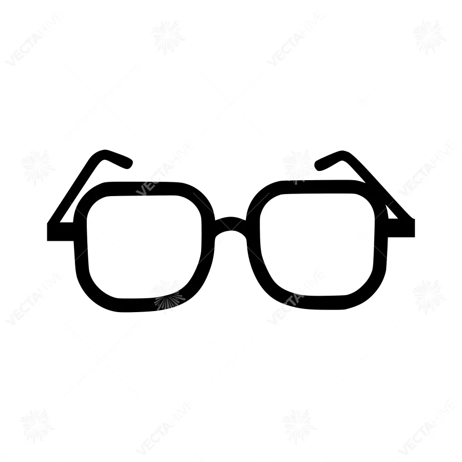 Black Glasses Icon - Vector Illustration