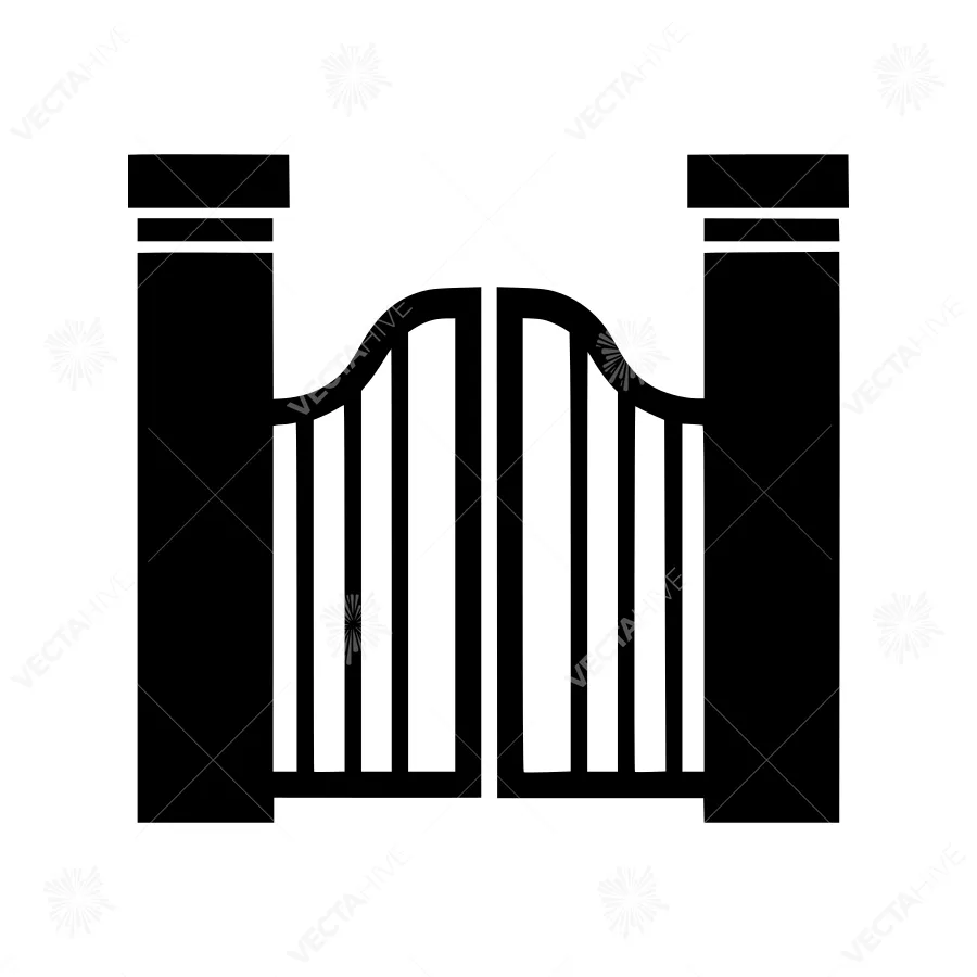 Black Gate Icon - Vector Illustration
