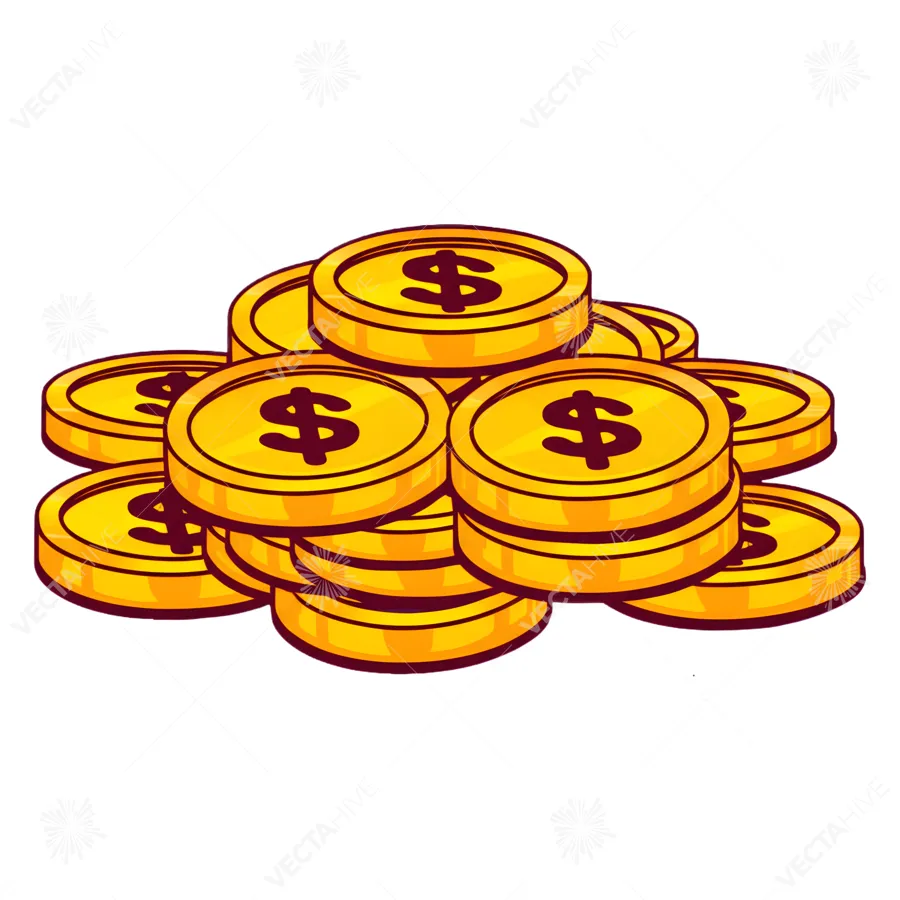 Cartoon Stack of Coins - Money Illustration