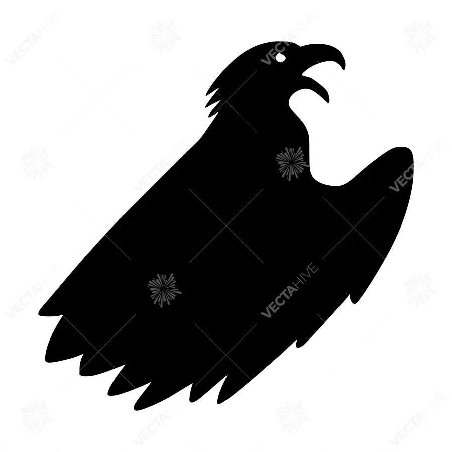 Black Eagle Silhouette Vector Icon